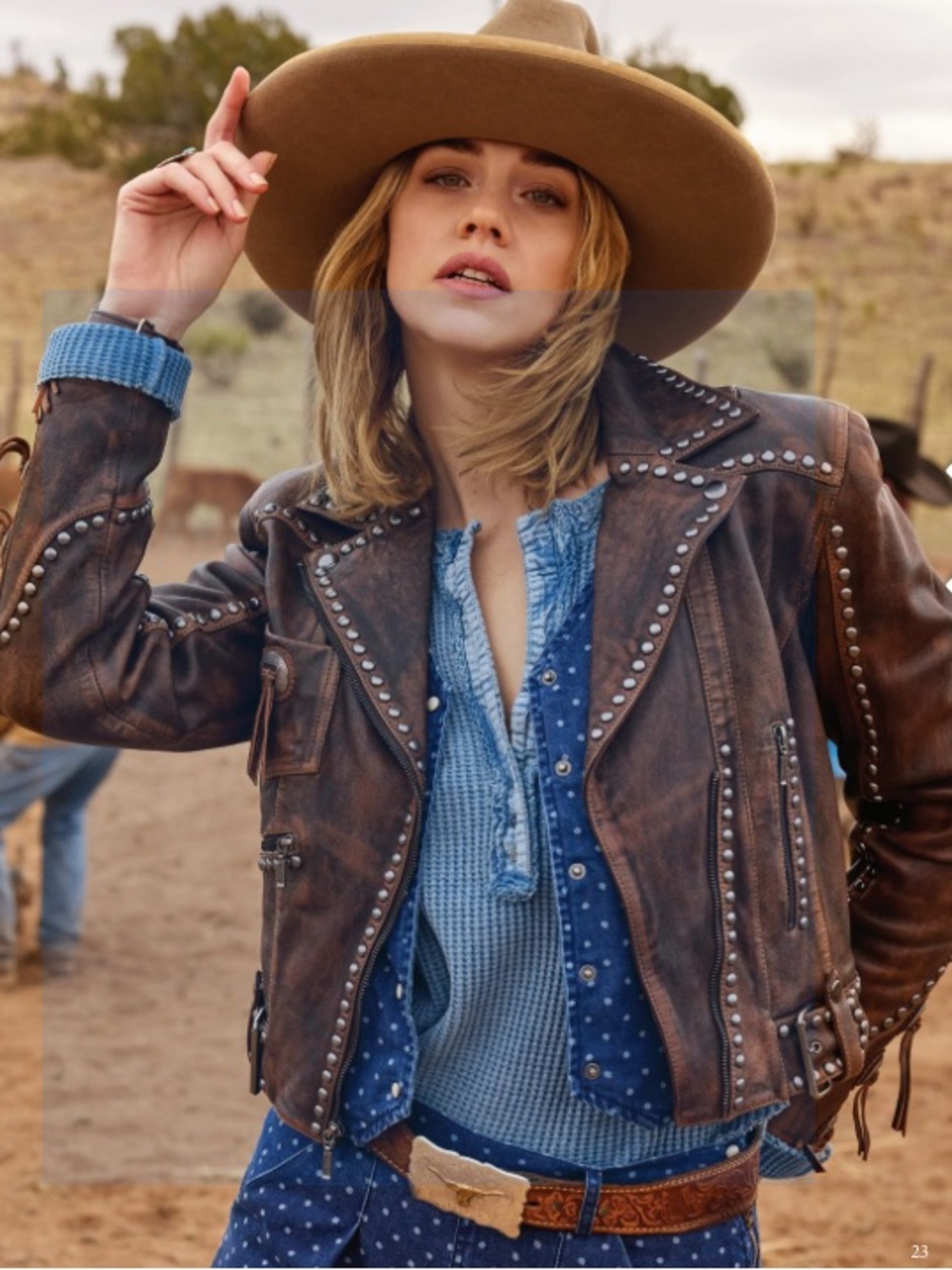 Double D Ranch Open Range Studded Leather Jacket with Conchos RTL $1295 XS NWT - Picture 2 of 16